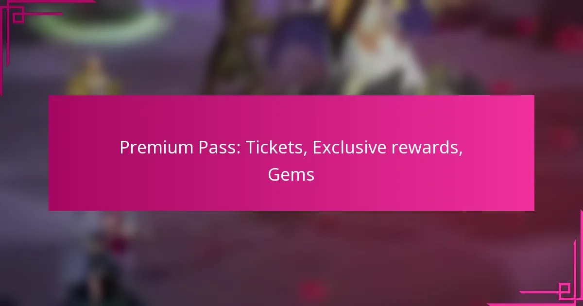 Premium Pass: Tickets, Exclusive rewards, Gems