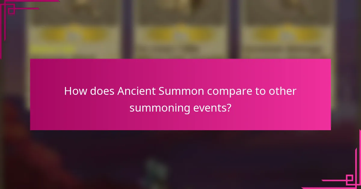 How does Ancient Summon compare to other summoning events?