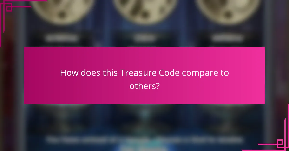 How does this Treasure Code compare to others?